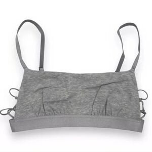 Aerie Square Neck Unlined Strappy Side Bralette Heather Gray Size Medium NWT